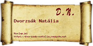 Dvorzsák Natália névjegykártya