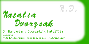 natalia dvorzsak business card